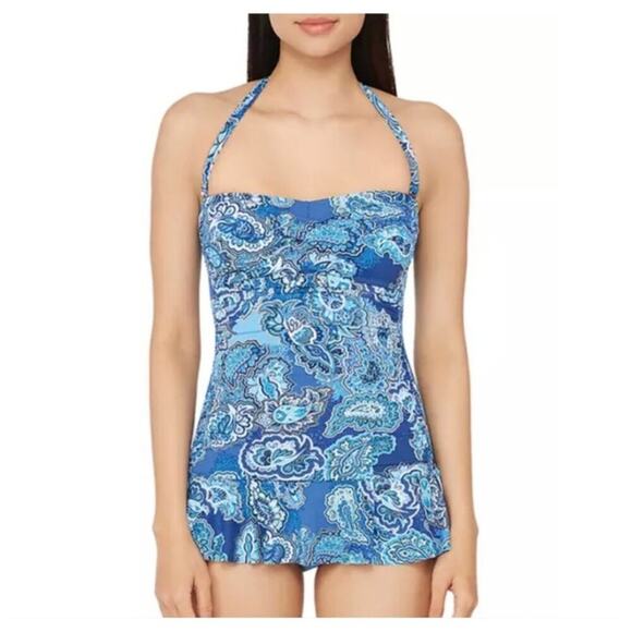 Ralph Lauren Other - Ralph Lauren Blue Paisley Underwire One Piece Swimsuit Size 16 Captiva Bandeau